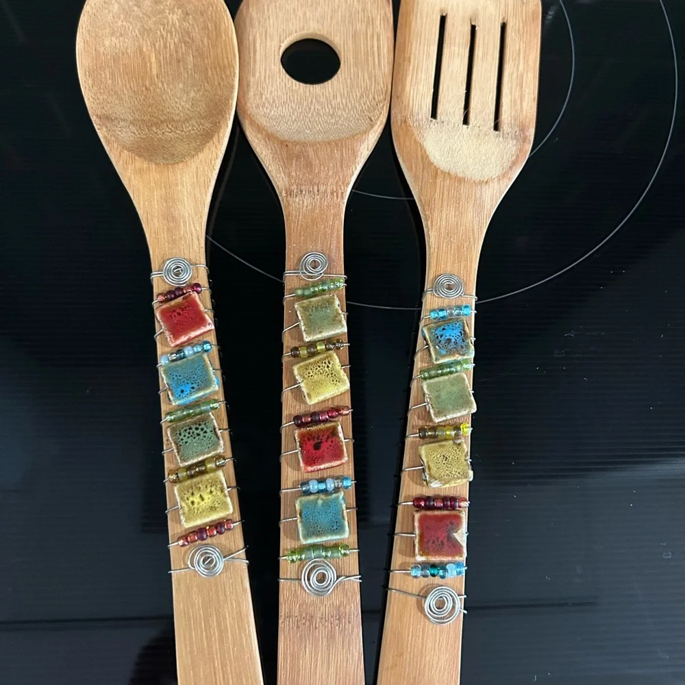 Colorful Bamboo Kitchen Utensils